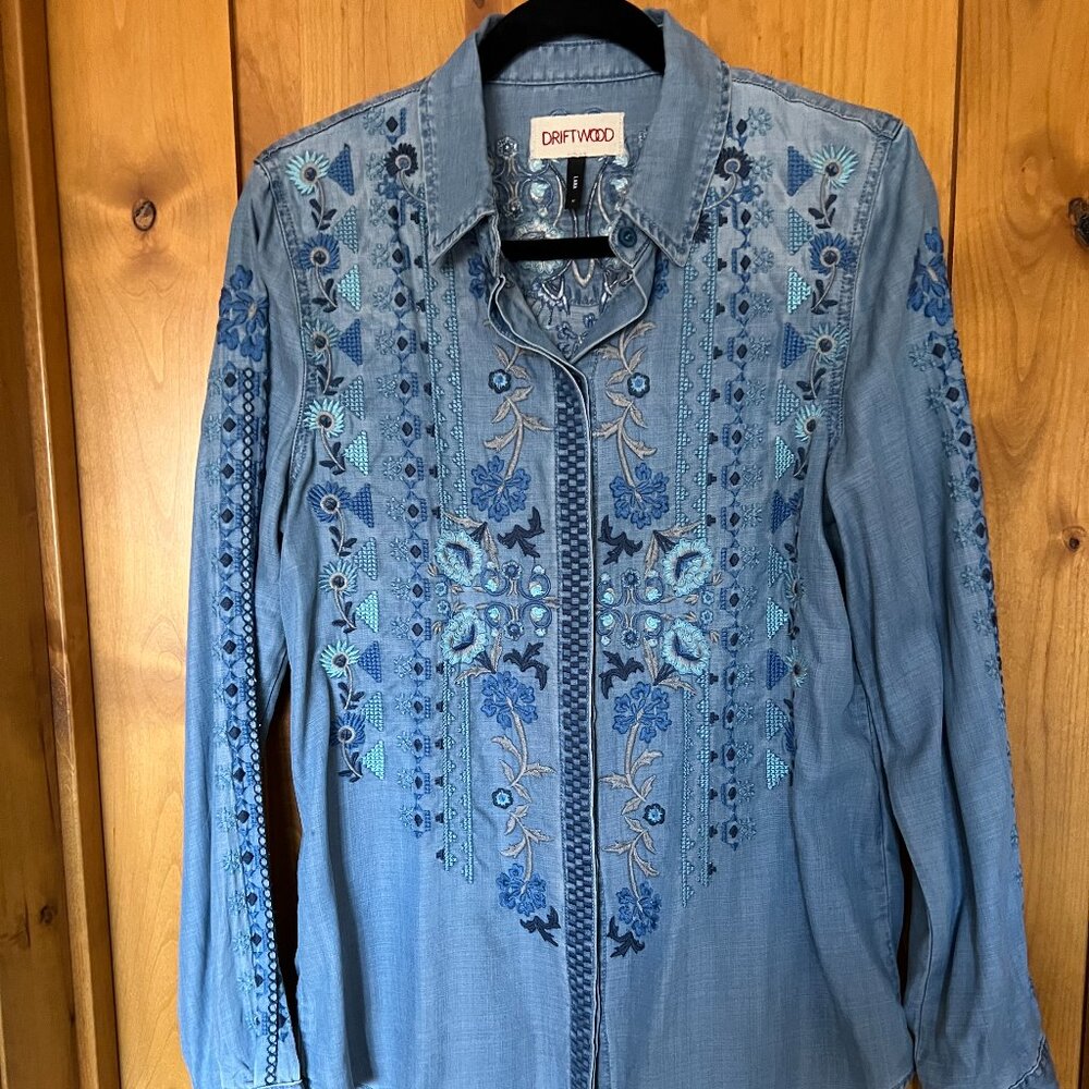Driftwood embroidered Lana button down medium